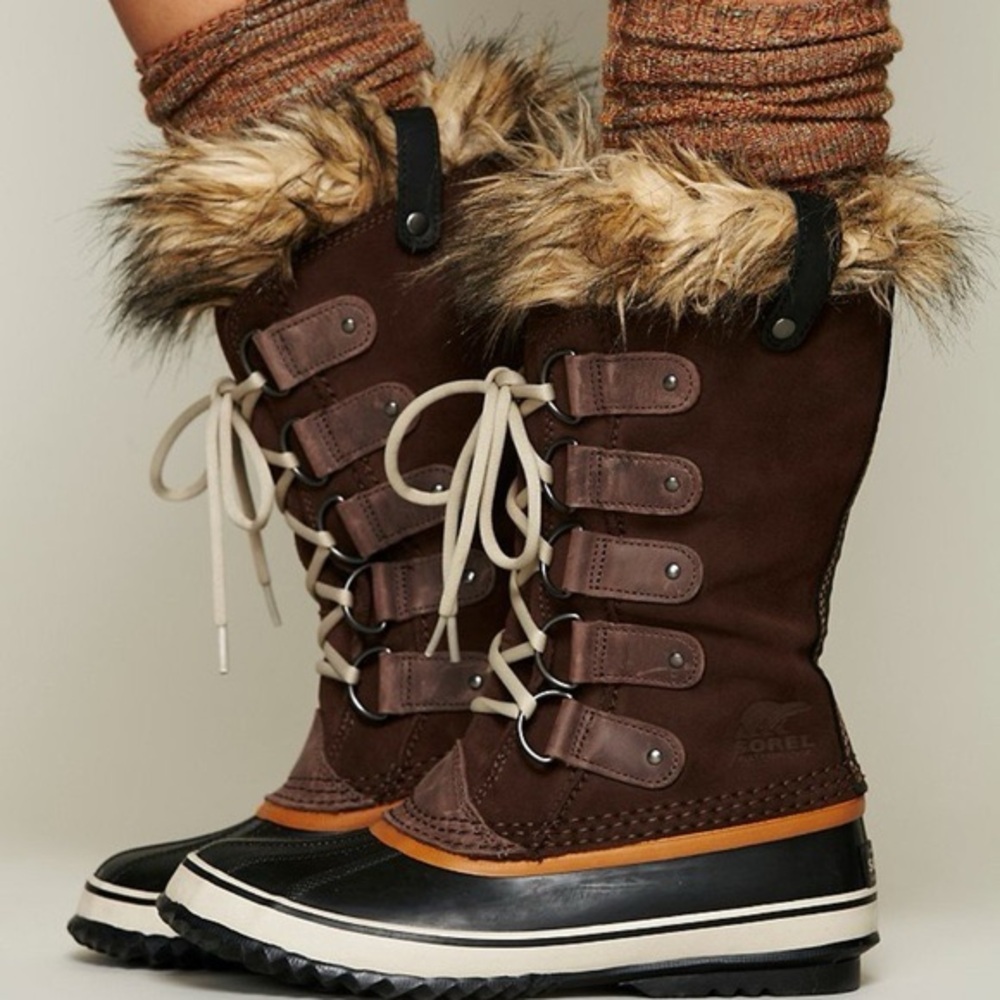 Sorel Dark Brown Winter Boots with Faux Fur